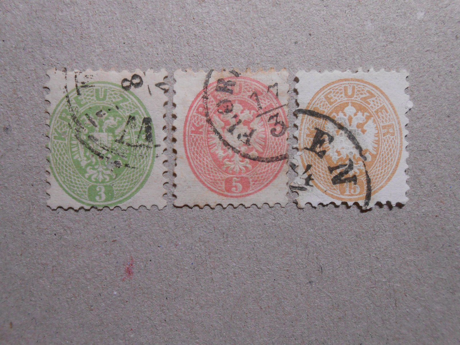 Alle Briefmarken: A  Mi 30/32/34  Doppeladler  1863/64 – Gebraucht aus Hallwil von pkaiser44 1