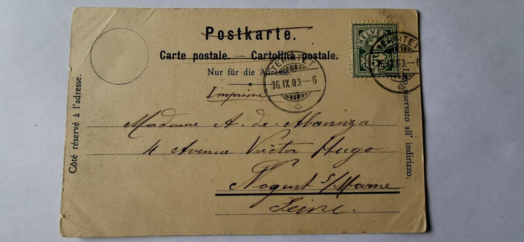 Tous les timbres: Postkarte 1903 – D'occasion à Aadorf par Chnorli-Furz