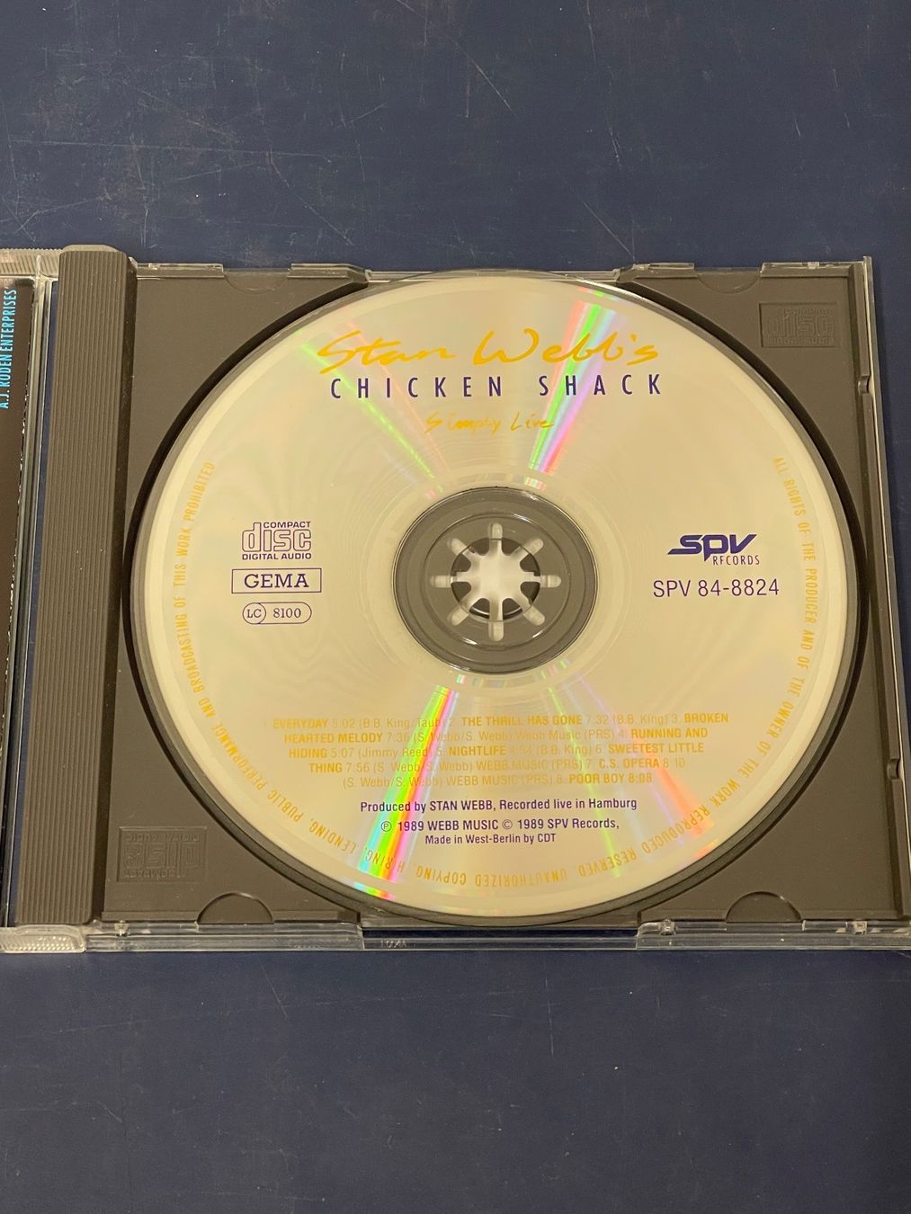 CDs: Stan Webb‘s Chicken Shack - Simply Live – Gebraucht aus Rüti ZH von alumedien 2