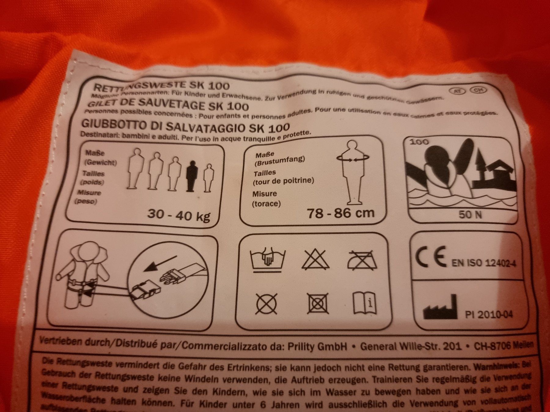 Giubbotti di salvataggio: Neue Kinder Schwimmweste 30-40 Kg – Usato da Ebikon venduto da Brenodor 2