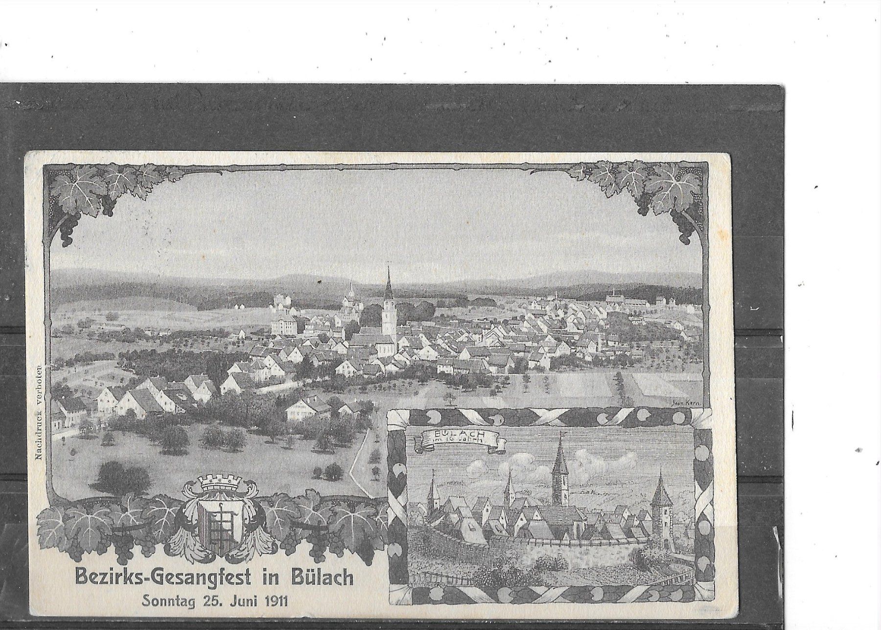 Cartoline postali: ZH Bülach 1911 Bezirks-Gesangsfest – Usato da Schocherswil venduto da Wilare