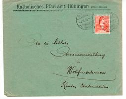 Brief, Katholisches Pfarramt Hüningen 1908