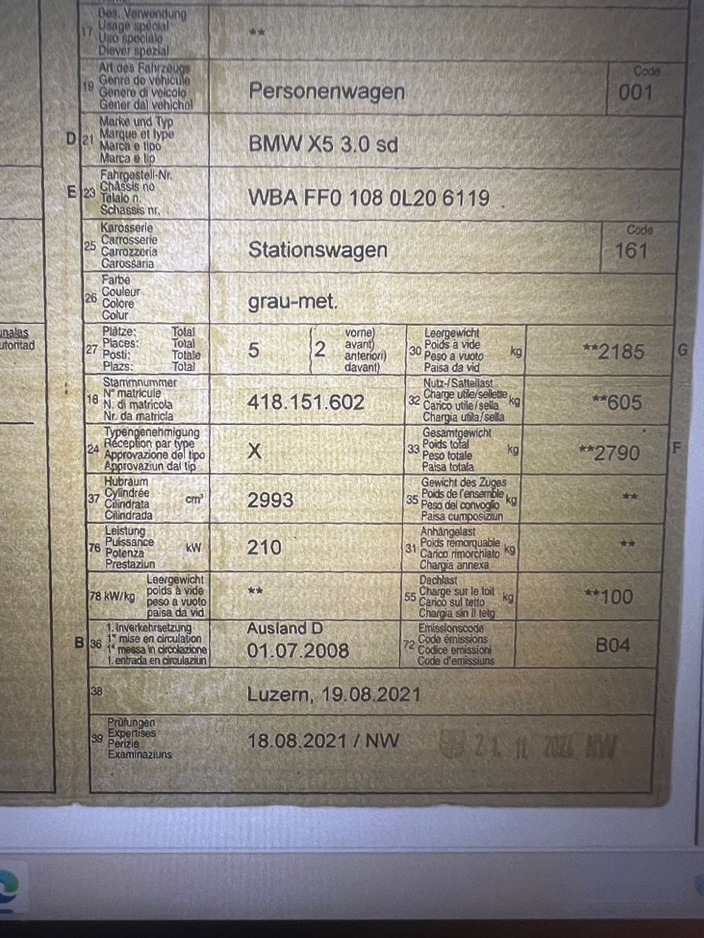 BMW Autos: BMW X5 2.0 sd – D'occasion à Otelfingen par hof74 9