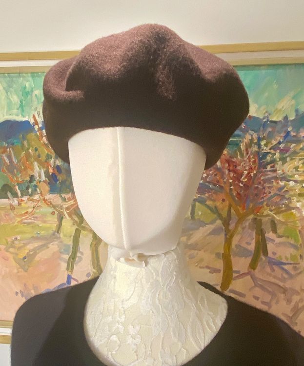 YISHATIER Baskenmütze Damen - Wolle Mit Spitzenschleier Für Herbst Und Winter