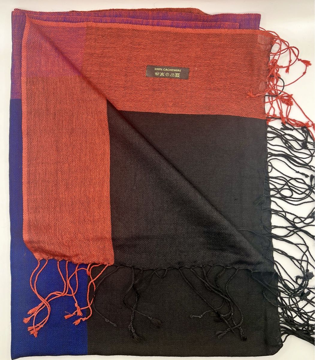 Foulards, Tücher & Schals: Étole multi-couleur 100% cachemire, franges, unisexe – Neu und originalverpackt aus Coffrane von Luxary_16 1