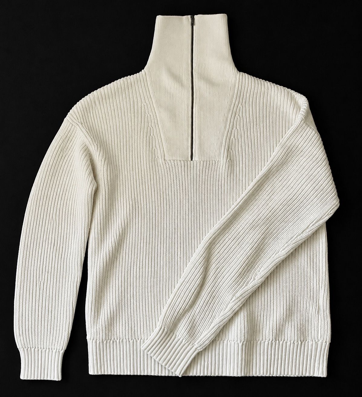 Woolrich Maglioni & Felpe: Strickpullover in Creme mit hohem Reissverschlusskragen – Usato da Zug venduto da ale_8khf