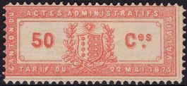 50 Ces Fiskalmarke vom Kanton WALLIS