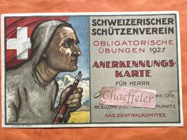 Alte Schützenkarte Aargau, Obligatorische Übungen 1922