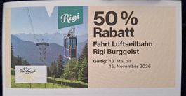 Rigi Burggeist: 50% Rabatt auf die Luftseilbahn Fahrt