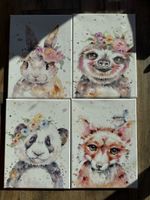 Tierbilder Aquarell, Leinwand Kinderzimmer Deko