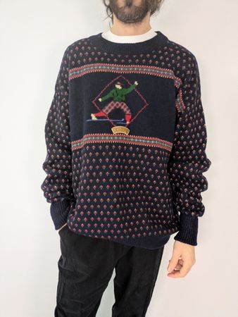 Vintage Ski Pullover Sondre, Grösse L - Wolle