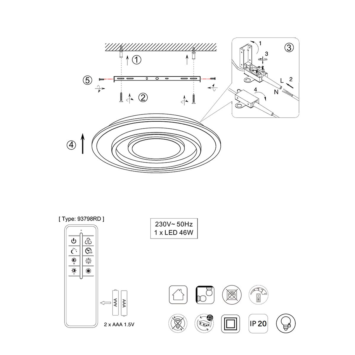 Kronleuchter & Deckenlampen: LED Deckenleuchte, Farbwechsler, 41 cm Ø – Neu (gemäss Beschreibung) aus Kreuzlingen von Smart-Light 6