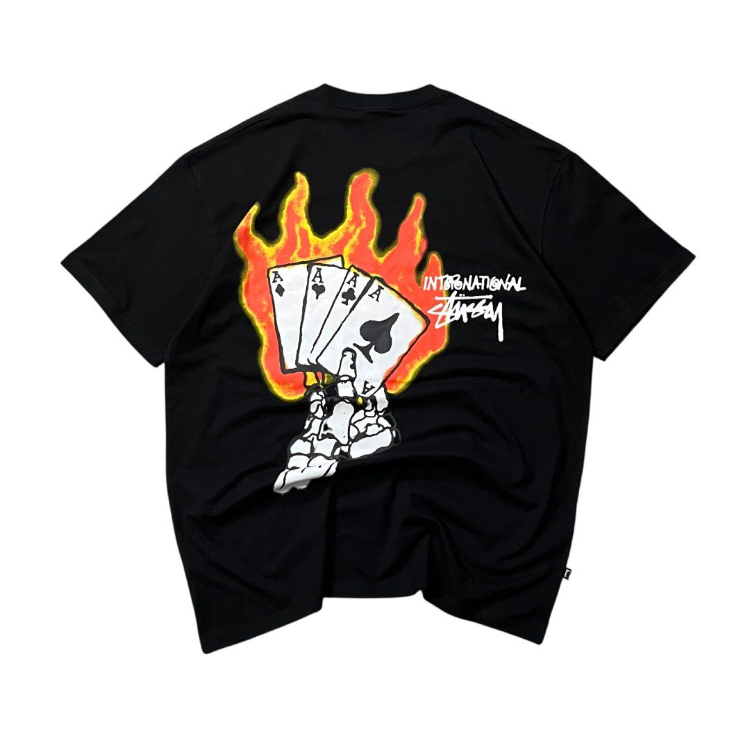 Stüssy T-Shirts: Stüssy Burning Cards Tee (XL) – Neu (gemäss Beschreibung) aus Chamoson von Sapoloshop