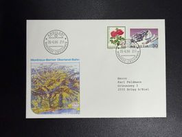 Bahnpostbeleg Montreux - Berner Oberland - Bahn 1996