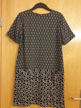 Robe d'été, L, avec doublure, 90cm, noir, blanc