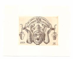 Ex-libris héraldique LUSTENBERGER, Franz. Lucerne. Am Ryn