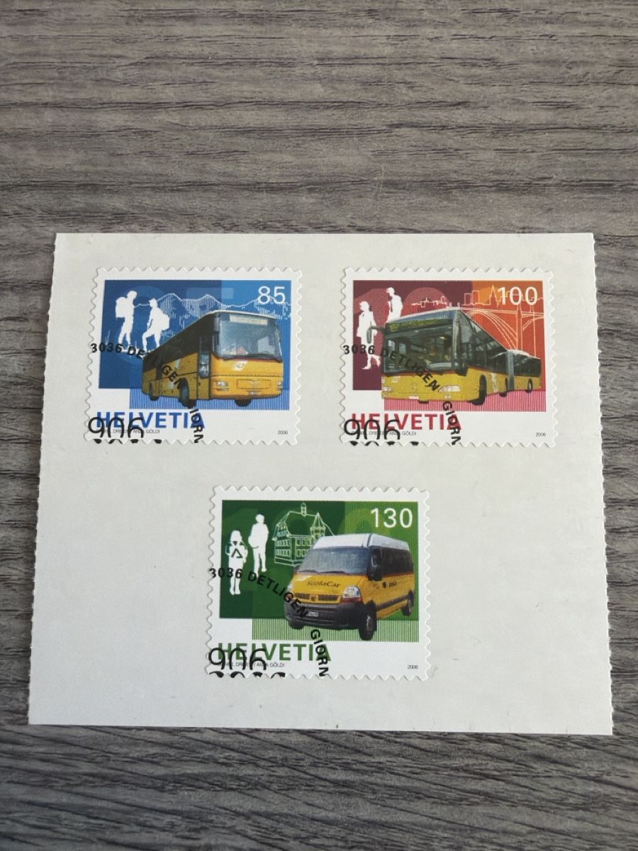 Tous les timbres: Briefmarken Postauto Schweiz 3er Block gute Zusta – Neuf (Voir description) à Tafers par Tschanz-Solutions