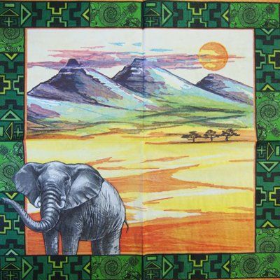 Servietten: Serviette elefant (20Stk.) – Neu (gemäss Beschreibung) aus Schlatt TG von kreativ-atelier