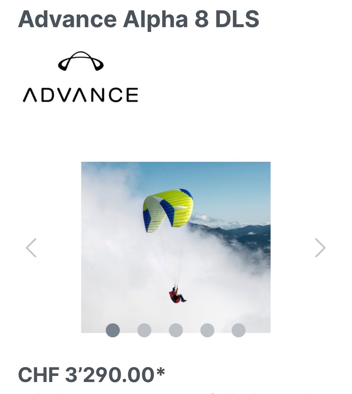 Vol libre: Advance Alpha 8 DLS Gr 22 – D'occasion à Locarno par ale_wsx6 2