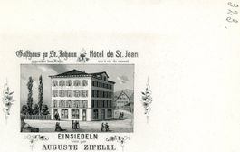 Einsiedeln - Gasthaus St. Johann - Stahlstich um 1880
