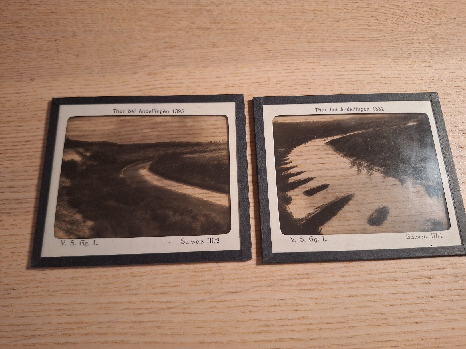 Foto & Immagini: 2 Glasnegative Thur bei Andelfingen 1882 und 1895 – Usato da Schaffhausen venduto da RicardoSchaffhausen