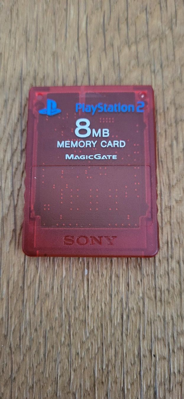 Sony Memory unit & Memory card: Playstation 2 Memory Card Transparent Rot – Usato da Münsingen venduto da DigitaleSpielecke