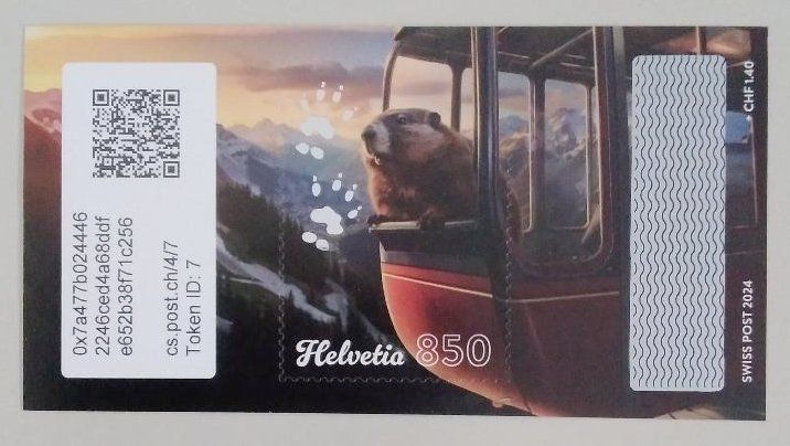 Tutti i francobolli: Swiss Crypto Stamp 4.0 ID 7 "Gondel" mit NFT – Usato da Basel venduto da TokenID1