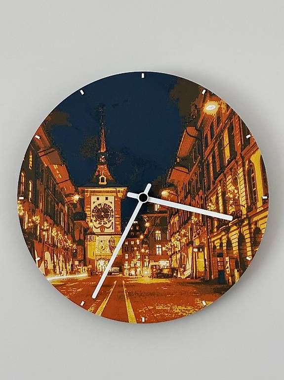 Orologi da terra & Orologi da parete: Wand- Standuhr "Bern bei Nacht" – Nuovo (secondo la descrizione) da Ermenswil venduto da hoember 3