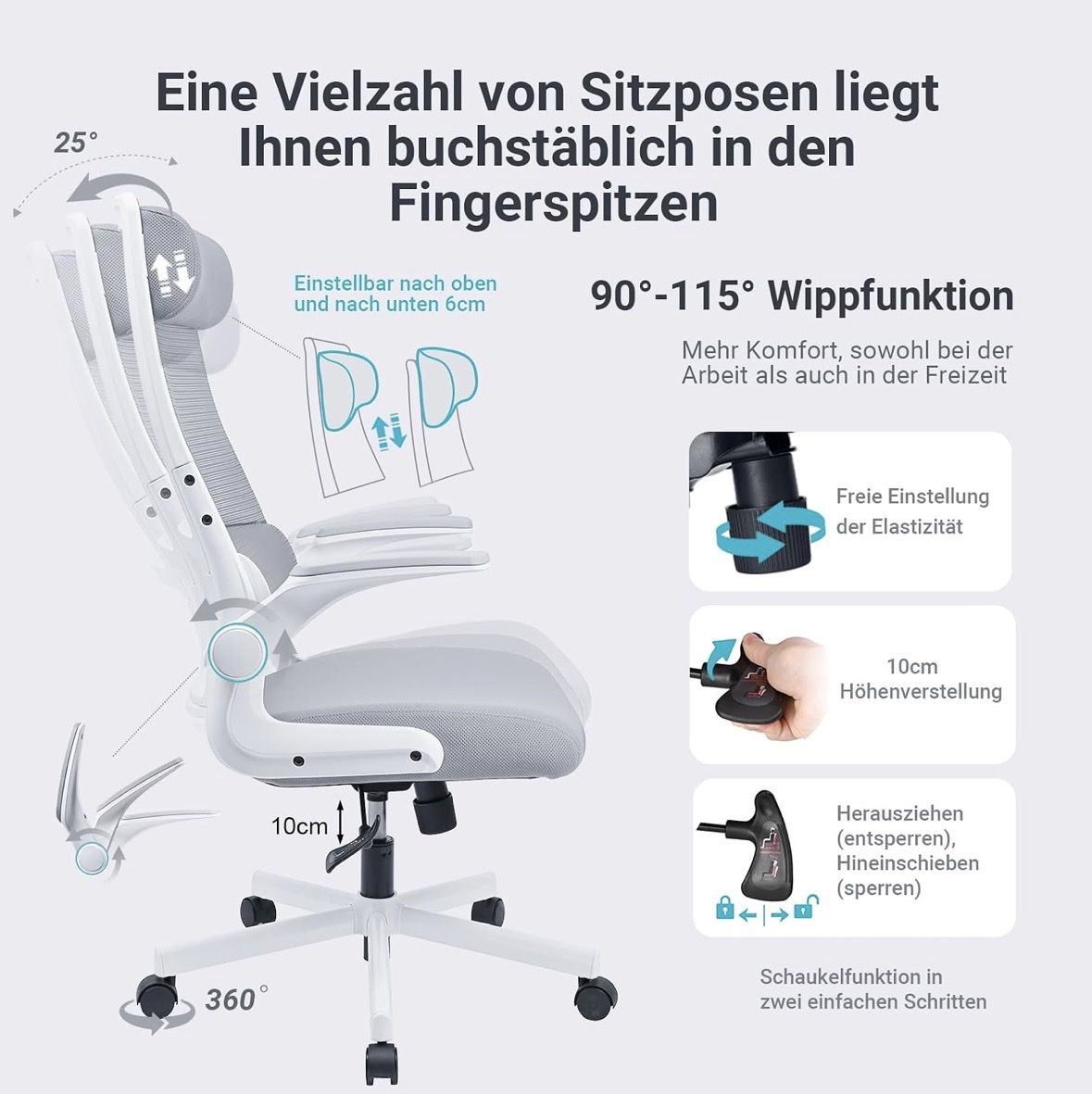 Chaises: Bürostuhl ergonomisch grau  – D'occasion à Wettswil par GP_18 5