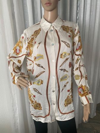 100% Seide - zeitlose PETER HAHN Klassiger Bluse, beige, 46