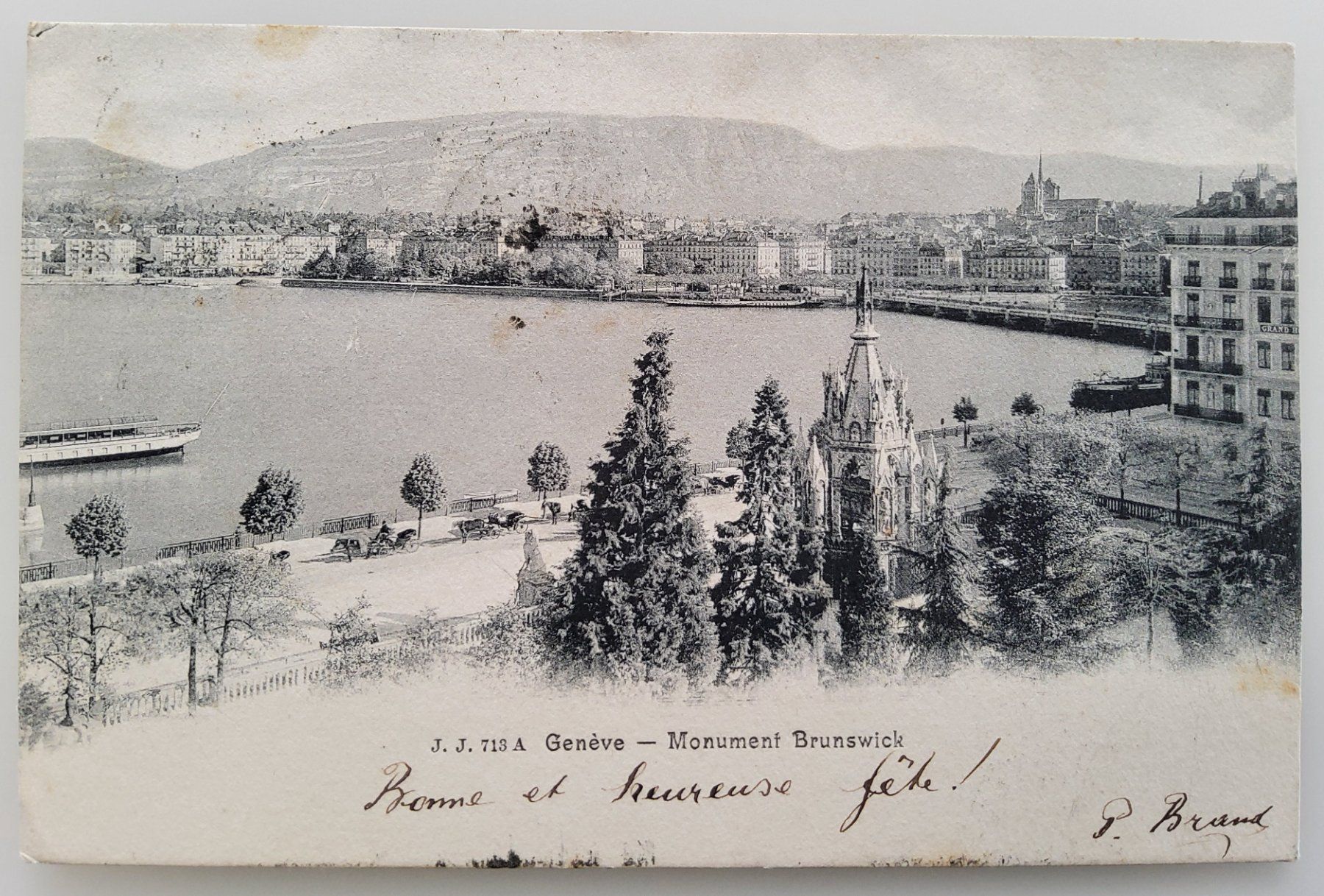 Cartoline postali: Ansichtskarte Genève - Monument Brunswick, gest. 1904 – Usato da Buchrain venduto da mue_kru