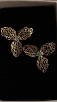 Filigrane Ohrringe 24k Gold plated mit Smaradgen