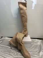 Stiefel Overknee beige Gr 39 Neu