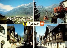 4-Bild-AK ANDERMATT mit Luftseilbahn