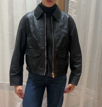 Marc O‘Polo Cropped Lederjacke Schwarz