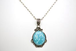 Silberkette mit Larimar Anhänger