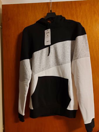 Felpa unisex bianco e nero S nuova
