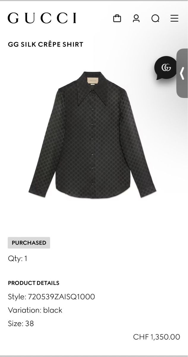 Gucci Blusen: Gucci Hemd – Neu (gemäss Beschreibung) aus Gossau SG von DeRiE