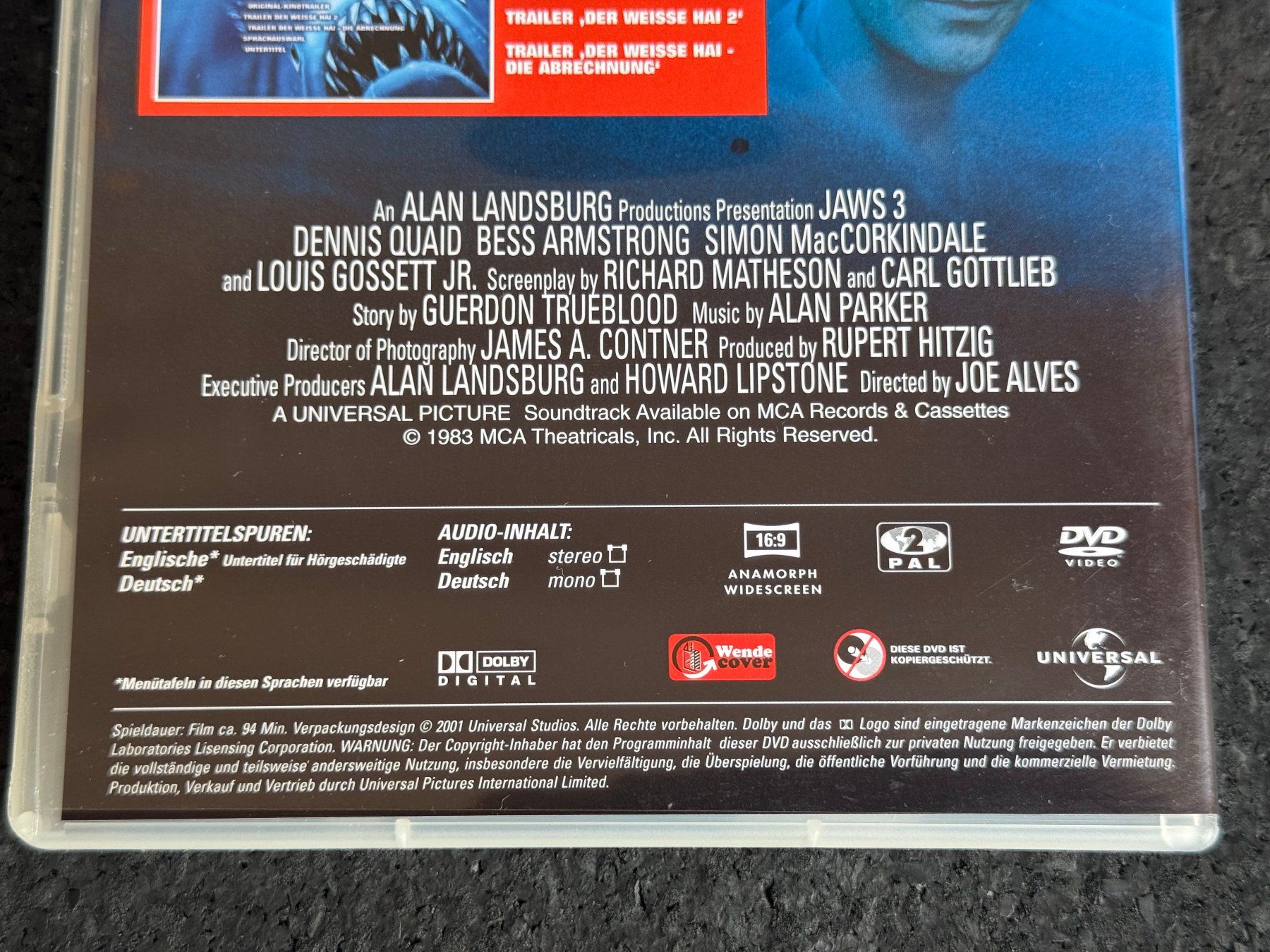 Alle DVDs: Der weisse Hai 3 DVD DE/EN – Gebraucht aus Fribourg von tschjoly 3