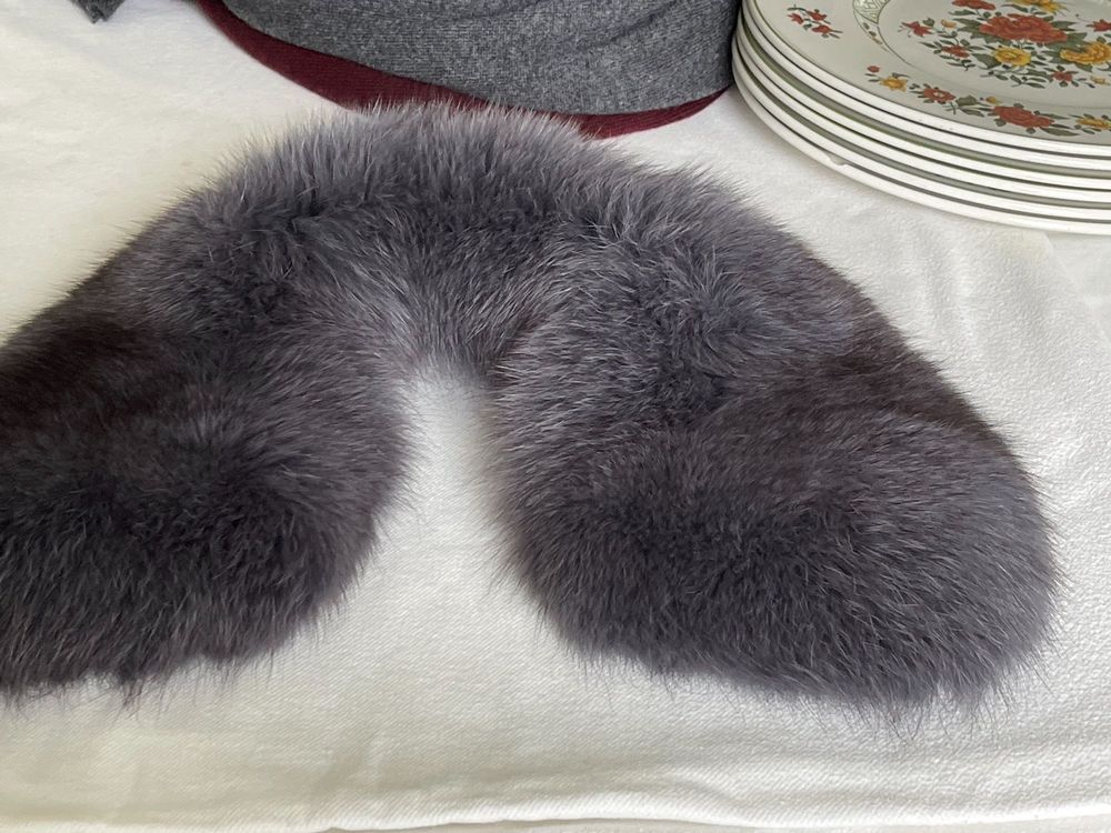 Étole Col En Fourrure Blaufuchs (renard Bleu) Unisexe - Taille Moyenne, Couleur Blanc