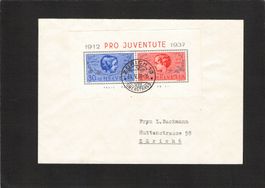 Beleg Pro Juventute 31.V.1938 , J83l Block