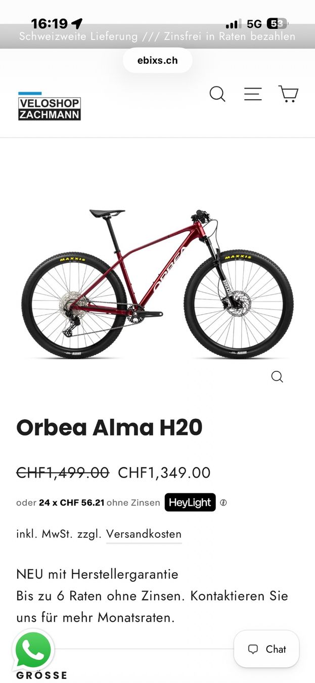 Orbea Vélos: Orbea Hardtail Mountainbike – Neuf avec emballage d'origine à Ennetbürgen par RaffZim 4