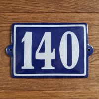 Hausnummernschild "140" aus Emaille vintage antik