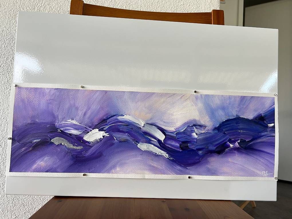 Dipinti: Acrylbild 60x20cm violett-blau – Nuovo e nell'imballaggio originale da Urdorf venduto da manuela4 1