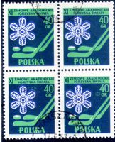 1956 11. CHAMPIONSSHIP-SPORT POLEN 4ERBLOCK GESTEMPELT-EA103