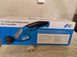 Gras- und Heckenschere. Mit Verlängerung für Hecken. Akku.