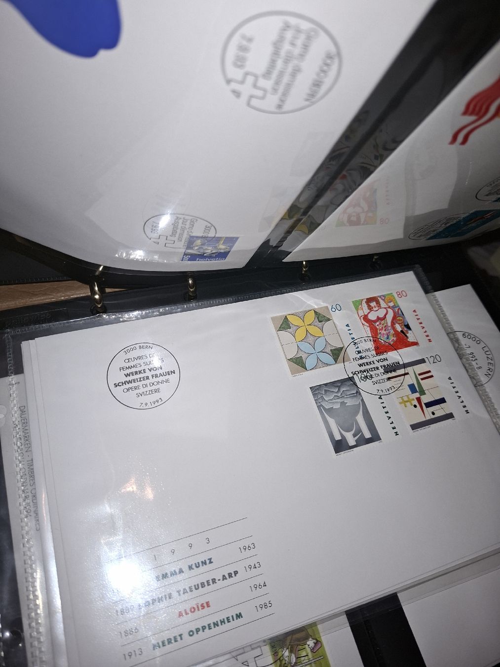 Alle Briefmarken: Diverse FDC mit Album und Hülle – Gebraucht aus Balgach von SIMEON27 8