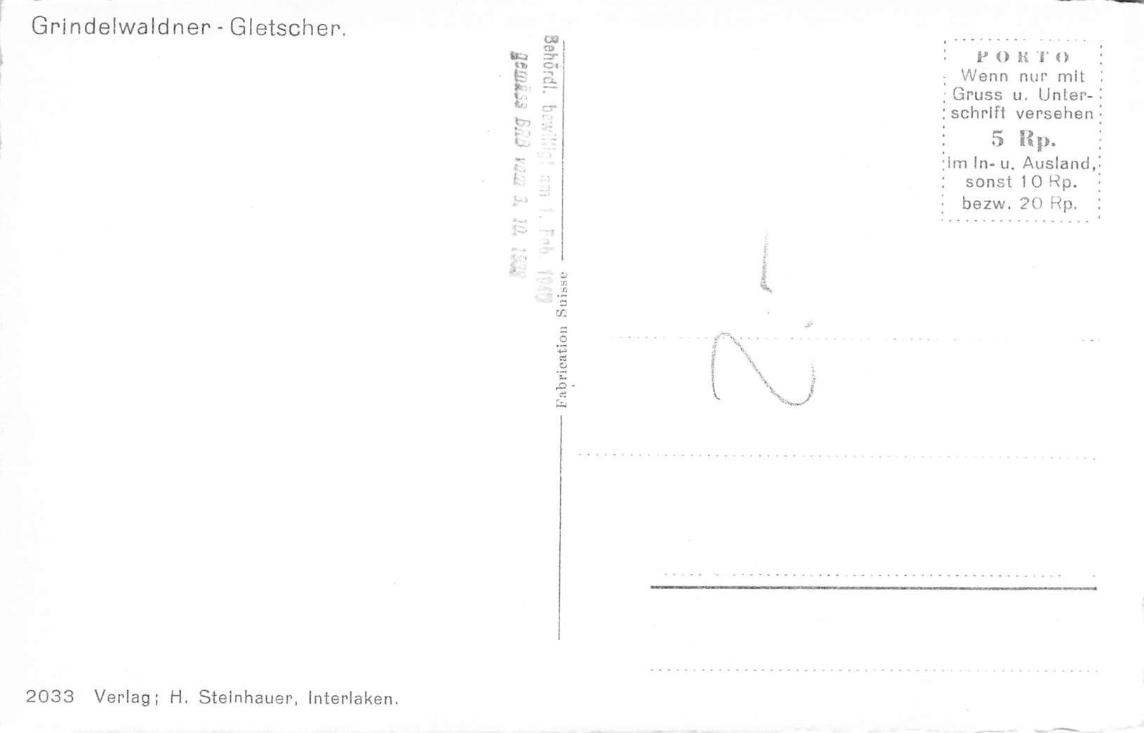 Ansichtskarten: Grindelwaldner Gletscher – Gebraucht aus Biasca von Blenio71 1
