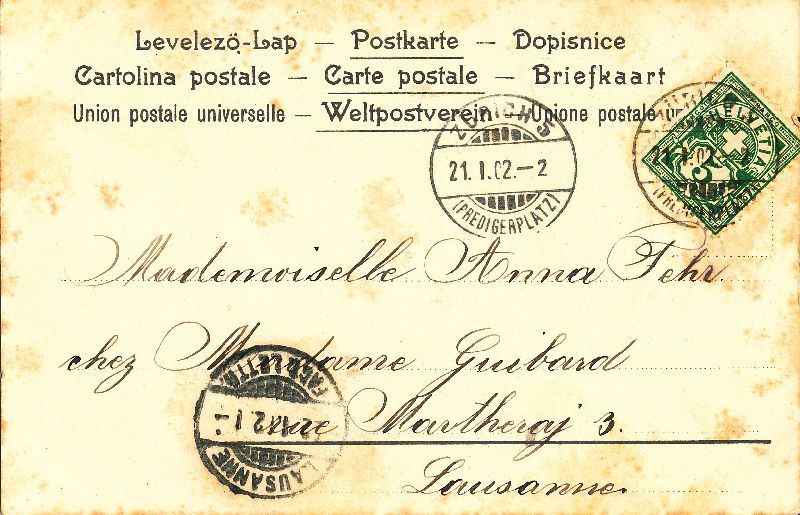 Cartoline postali: Blumen - Litho + 1902 – Usato da Emmenbrücke venduto da teestube 1