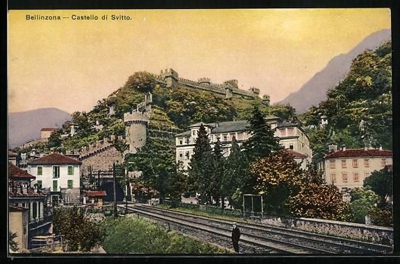 Cartoline postali: AK Bellinzona, Castello di Svitto – Usato da Berlin venduto da bartko-reher
